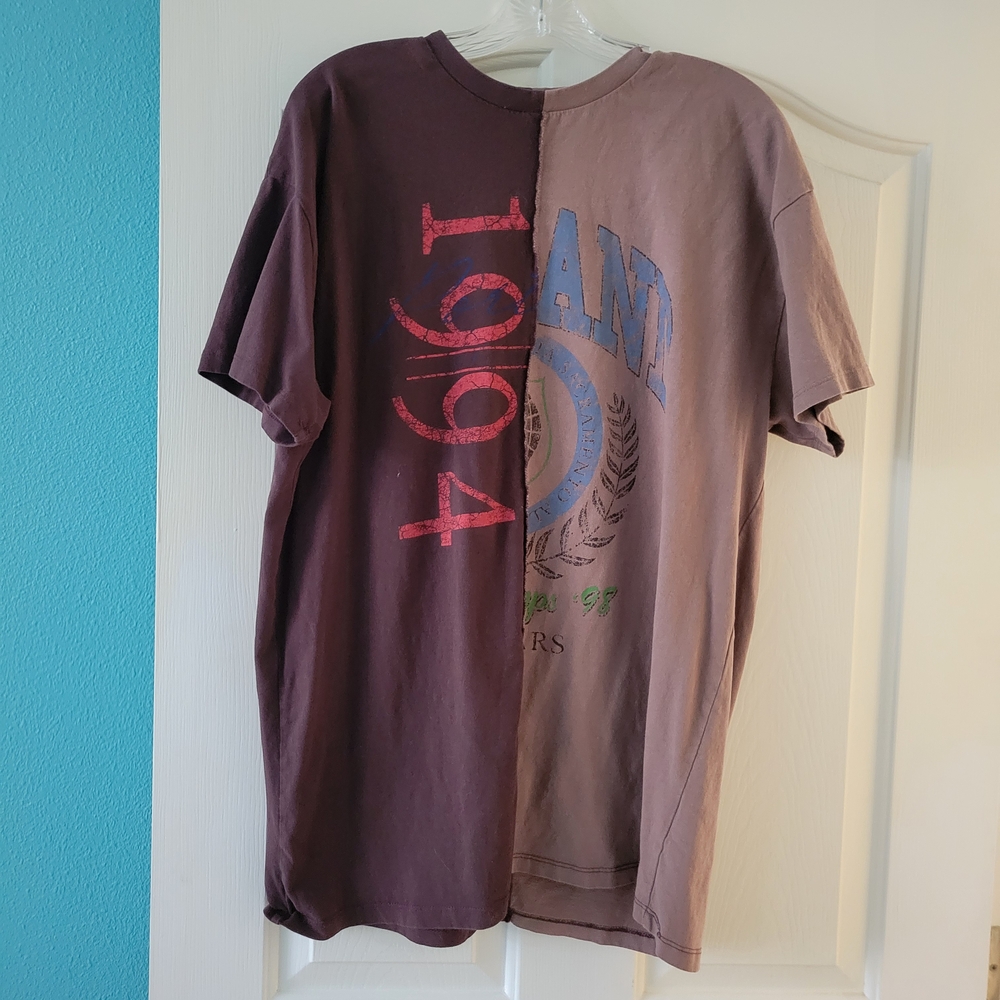 Urban Outfitters Two-Tone Graphic Tee - Brown and Purple